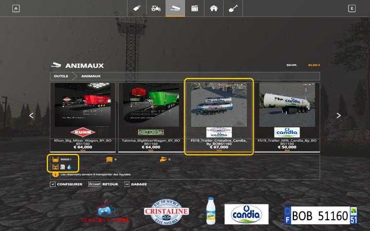 FS19 – Trailer Cristaline Candia By Bob51160 V1