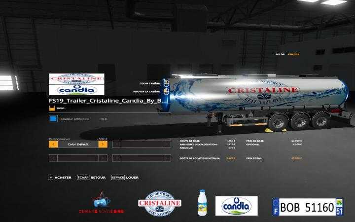 FS19 – Trailer Cristaline Candia By Bob51160 V1