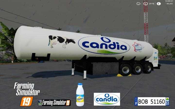 FS19 – Trailer Milk Candia By Bob51160 V1