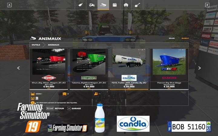 FS19 – Trailer Milk Candia By Bob51160 V1