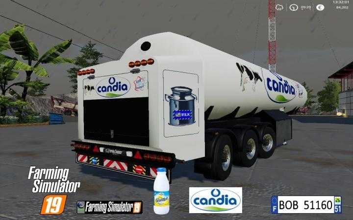 FS19 – Trailer Milk Candia By Bob51160 V1