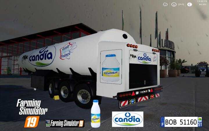 FS19 – Trailer Milk Candia By Bob51160 V1