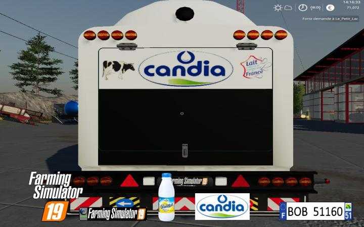 FS19 – Trailer Milk Candia By Bob51160 V1