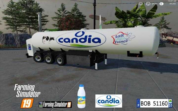 FS19 – Trailer Milk Candia By Bob51160 V1