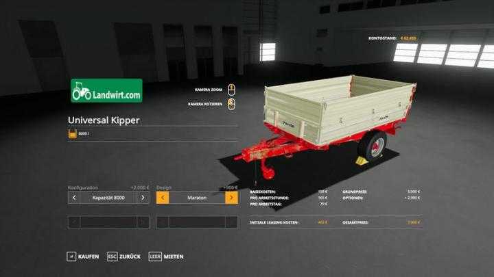 FS19 – Trailer Pack Universal 1 Achs Kipper V1