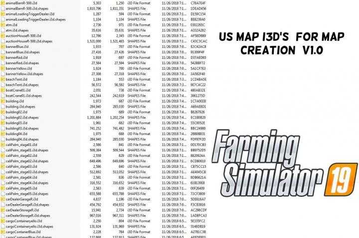 FS19 – Us Map I3D’s (For Map Creation) V1