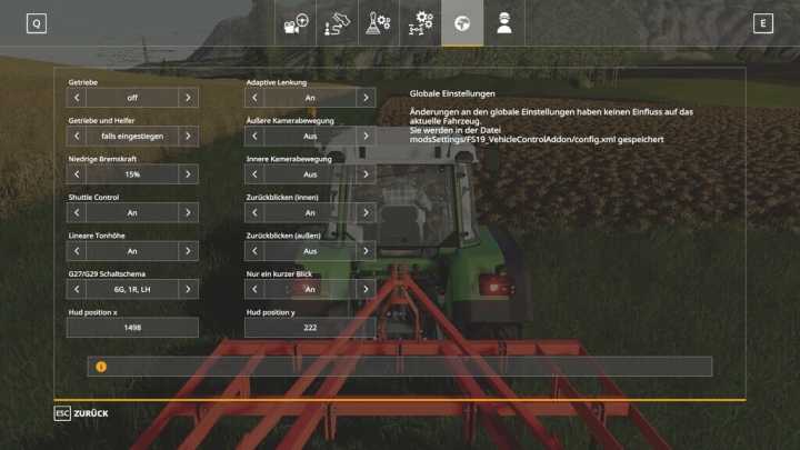 Vehicle Control Addon V1.2 FS19