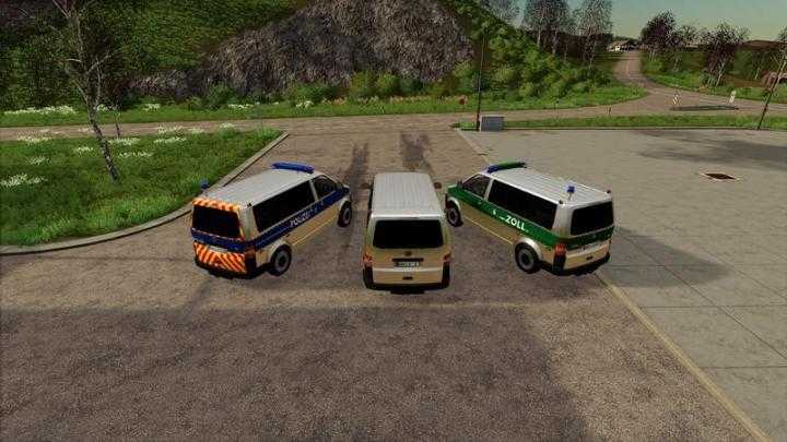 FS19 – Volkswagen T5 Police And Customs With Universal Passenger V2