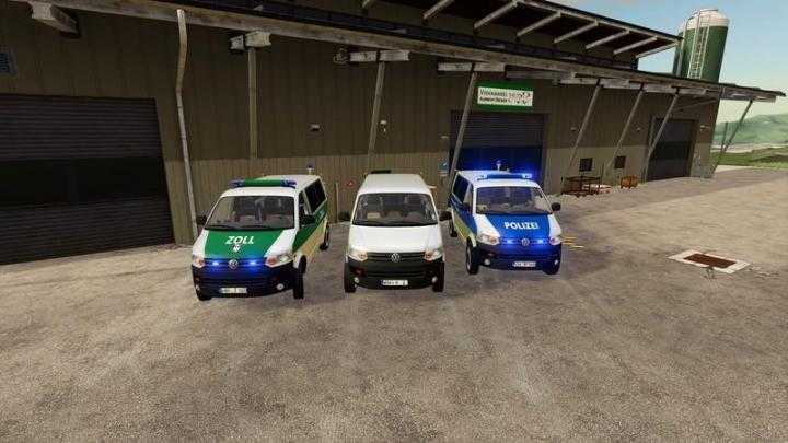 FS19 – Volkswagen T5 Police And Customs With Universal Passenger V2