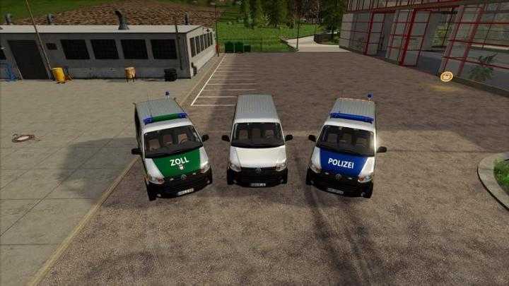 FS19 – Volkswagen T5 Police And Customs With Universal Passenger V2