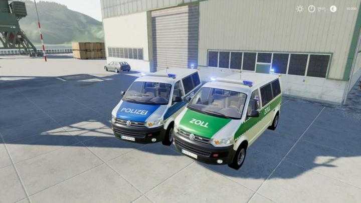 FS19 – Volkswagen T5 Police And Customs With Universal Passenger V2