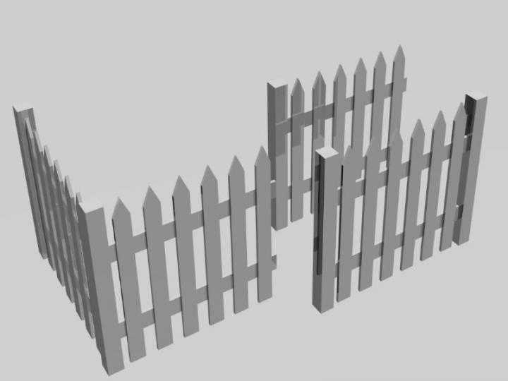 FS19 – White Fence Pack V1