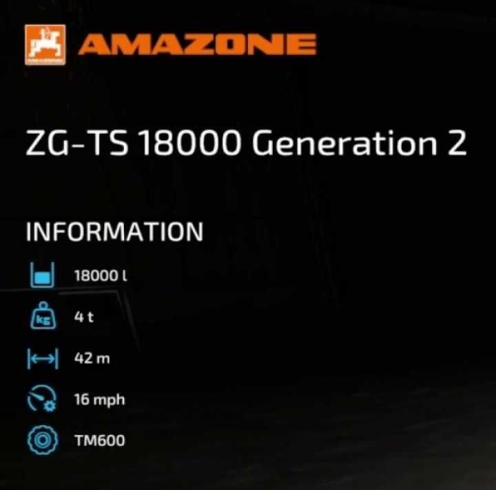 Amazone Zg-Ts 18000 Generation 2 – Fert/Lime Spreader V1.1.2 FS22