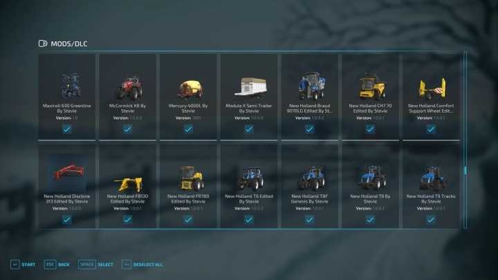 Full Mod List Pack 18/11/2022 FS22