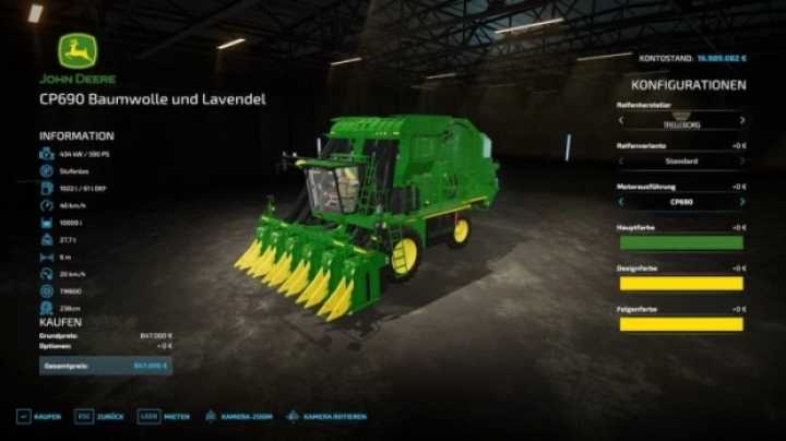 Harvester For Cotton And Lavender V1.0 FS22