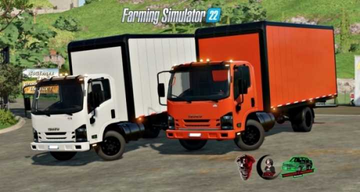 Isuzu Npr 2018 (Autoload) Pallets And Bales V1.1 FS22