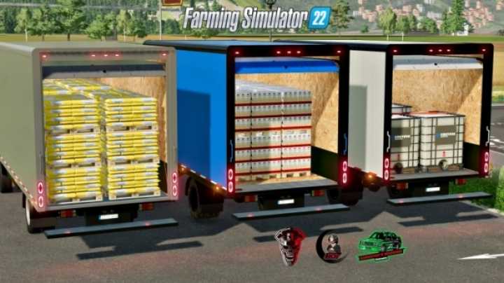 Isuzu Npr 2018 (Autoload) Pallets And Bales V1.1 FS22