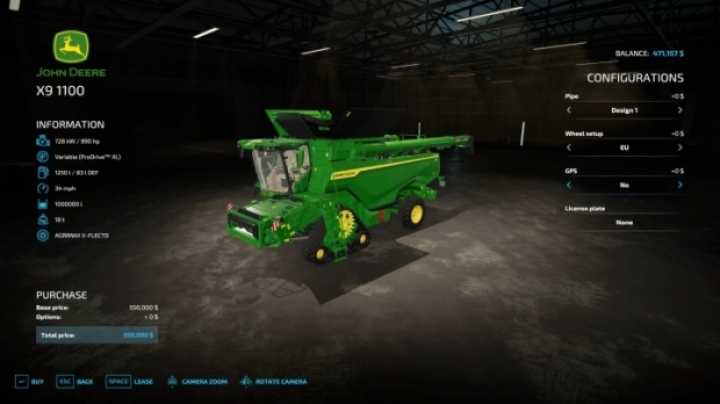 John Deere Hs + Header V1.0 FS22