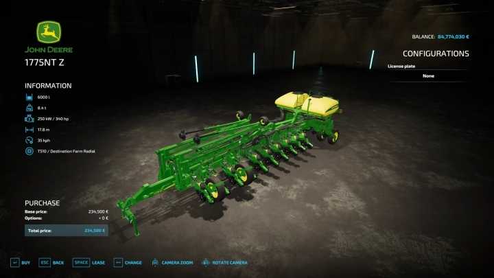 John Deere Planter 1775Nt Planters+Seeders V1.0 FS22