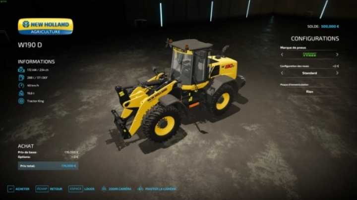 New Holland W190 D V1.0 FS22