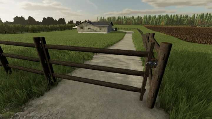 Split Rail Wooden Fence And Gates V1.0 FS22