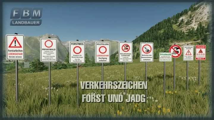 Traffic Signs Forest And Hunting V1.0 FS22