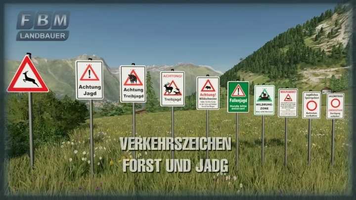 Traffic Signs Forest And Hunting V1.0 FS22