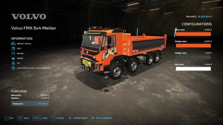 Volvo Fmx 8X4 Tipper V1.0 FS22