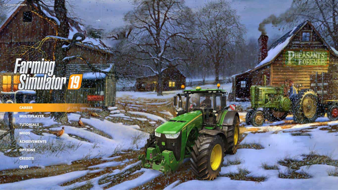 FS19 – Winter Night Farm Menu Background V1