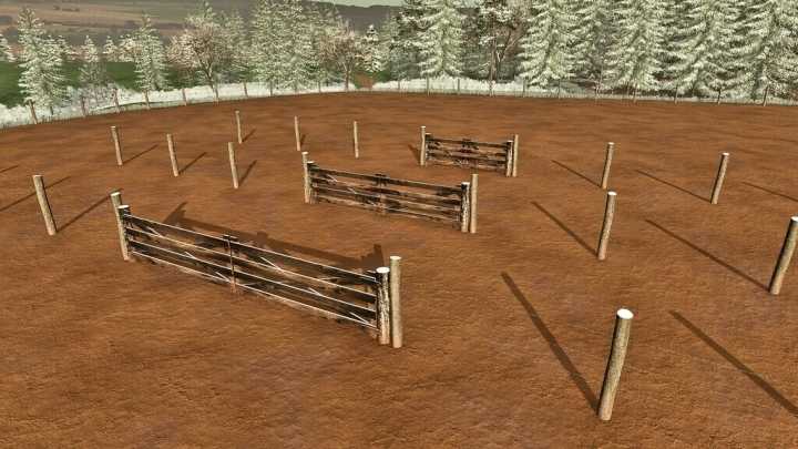 Barbed Wire Fence And Wooden Gate V1.0 FS22