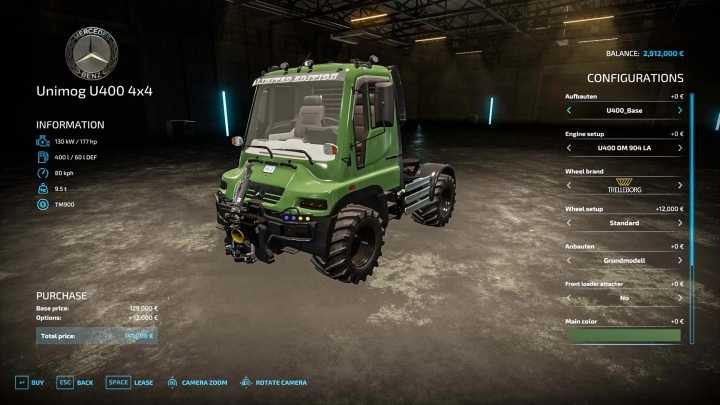 Mercedes Benz Unimog U400 V1.0 FS22