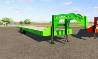 40Ft Gooseneck Multibrand Trailer V1.0 FS22 - 40-футовый полуприцеп с гусеничной шейкой мультибрендовый V1.0 FS22