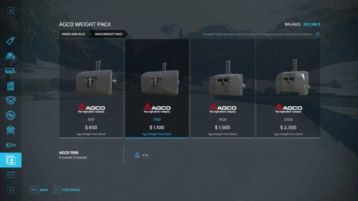 Agco Weight Pack V1.1 FS22