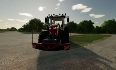 Трактор Massey Ferguson 8S черного и красного цвета V1.0 для FS22