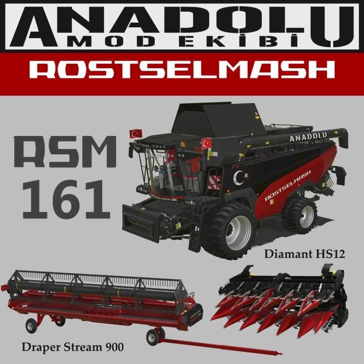 Anadolu Rostselmash Rsm 161 Harvester Pack V1.0 FS19