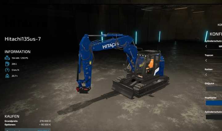 FS22 – Hitachi Zx135-7 Va V1.0