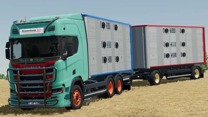 FS22 – Scania R Animal Transporter Truck & Trailer V1.0