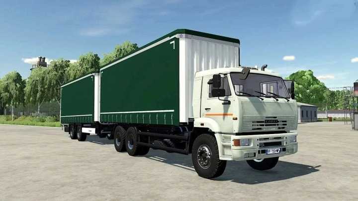 FS22 – Kamaz 6520 Curtain+Tandem Trailer V1.0