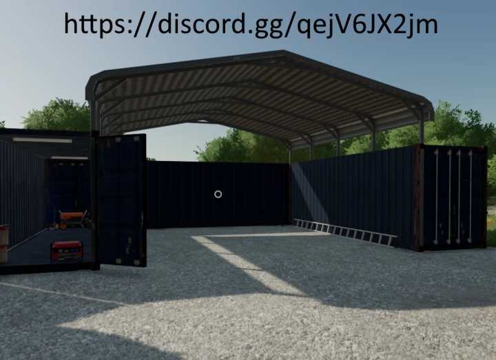 FS22 – Placeable Container Shelter V1.0