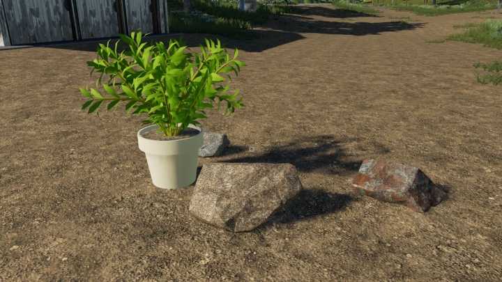 FS19 – Placeable Flowerpots & Rocks V1.0