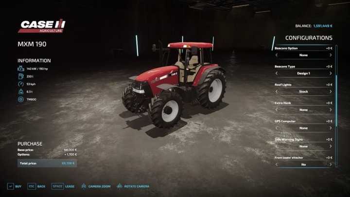 FS22 – Case Ih Mxm 190 V1.7