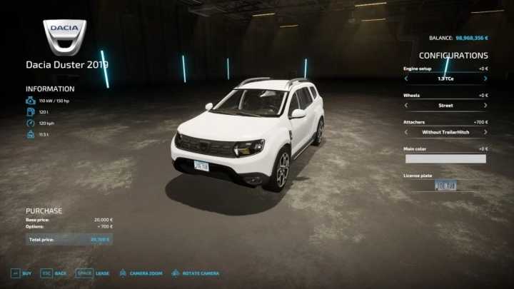 FS22 – Dacia Duster 2019 V1.4