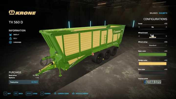 FS22 – Krone Tx 560 D Rust Edition V1.0