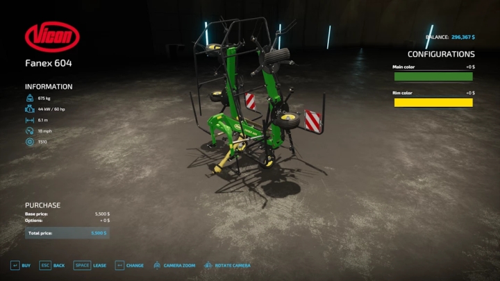 FS22 – Vicon Fanex 604 Rust Edition V1.0