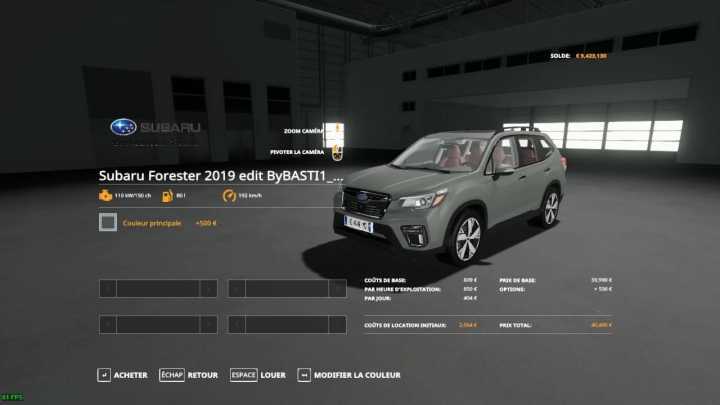 FS19 – Subaru Forester 2019 Edit V1.0