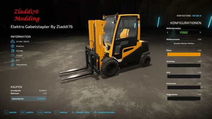 FS22 Electric Forklift V1.0