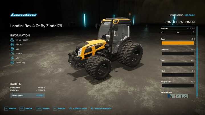 FS22 Landini Rex 4 Gt V1.0