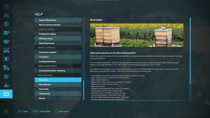 FS22 Bees Revamp V1.1.0.1