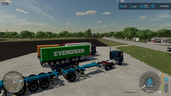 FS22 Volvo F12 En 20Ft En Dtec Chachis V1.0