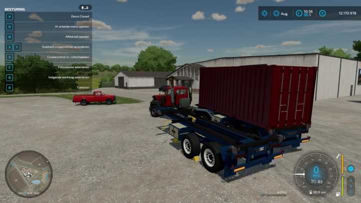 FS22 Volvo F12 En 20Ft En Dtec Chachis V1.0